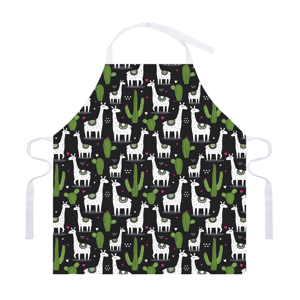 Cactus And Llama Pattern Print Adjustable Apron