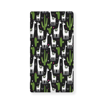 Cactus And Llama Pattern Print Baby Crib Sheet