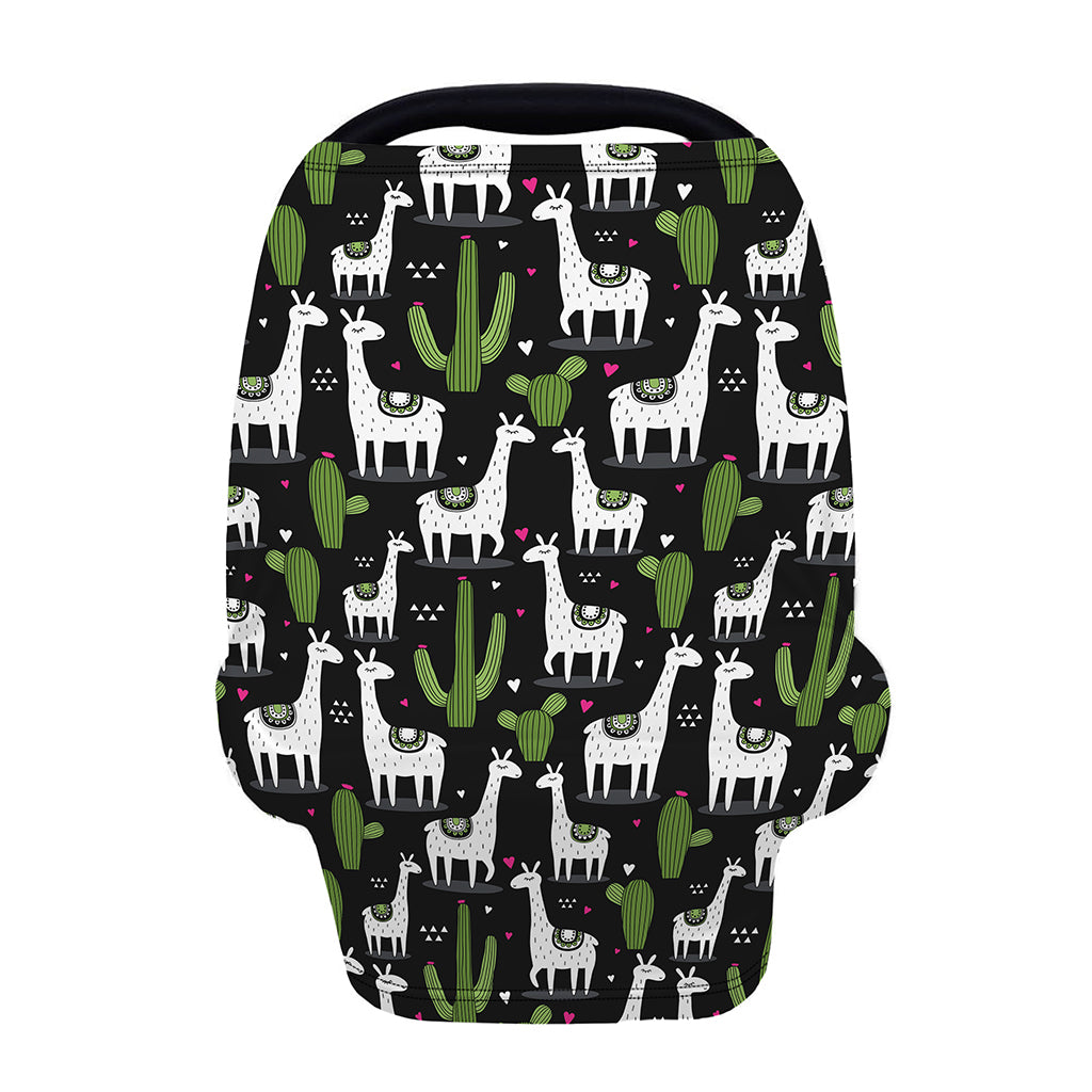 Cactus And Llama Pattern Print Baby Seat Cover