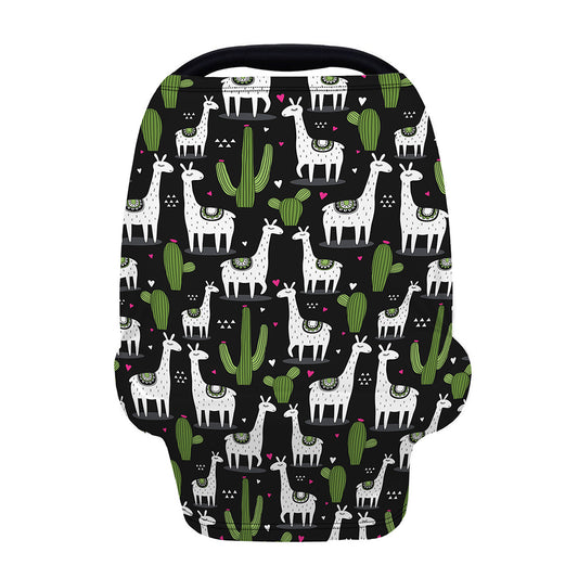 Cactus And Llama Pattern Print Baby Seat Cover