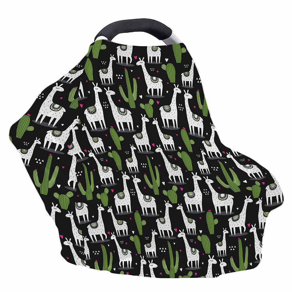 Cactus And Llama Pattern Print Baby Seat Cover