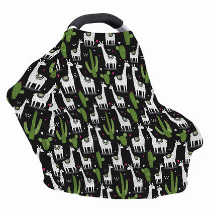 Cactus And Llama Pattern Print Baby Seat Cover