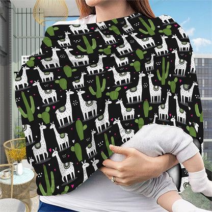 Cactus And Llama Pattern Print Baby Seat Cover