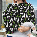Cactus And Llama Pattern Print Baby Seat Cover