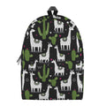 Cactus And Llama Pattern Print School Backpack