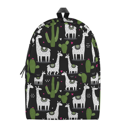 Cactus And Llama Pattern Print Backpack