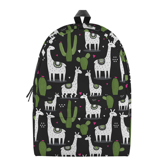 Cactus And Llama Pattern Print Backpack