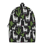 Cactus And Llama Pattern Print Backpack