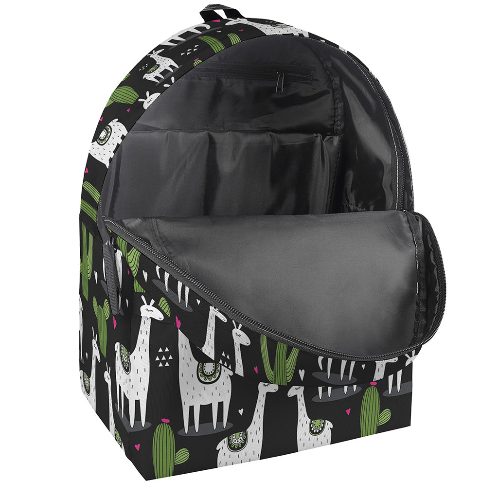 Cactus And Llama Pattern Print Backpack