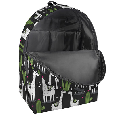 Cactus And Llama Pattern Print Backpack