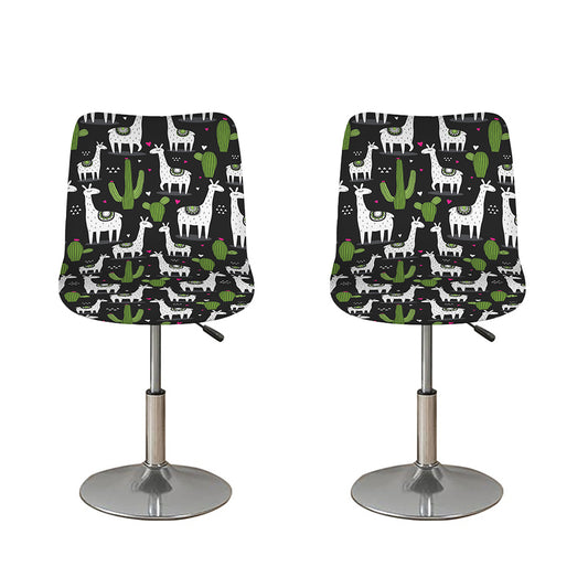 Cactus And Llama Pattern Print Bar Stool Covers