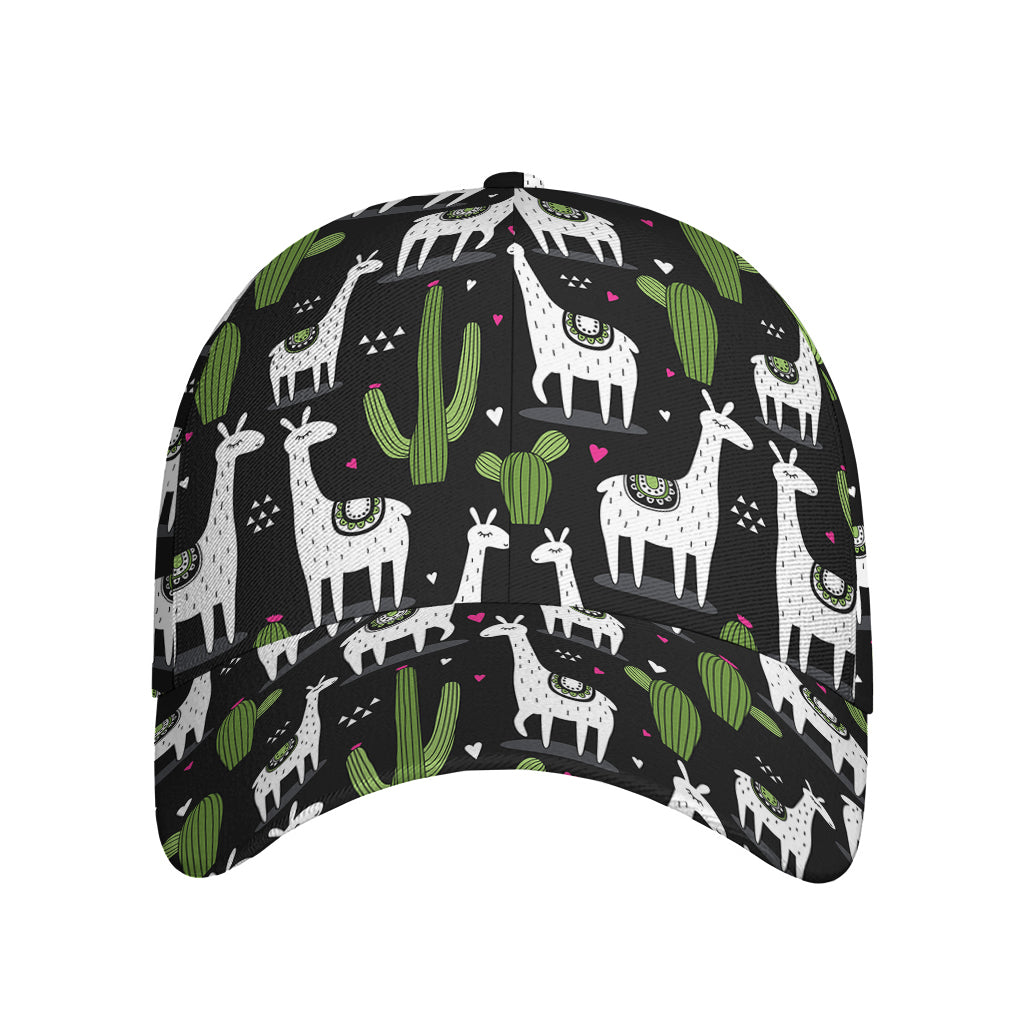 Cactus And Llama Pattern Print Baseball Cap