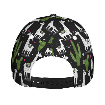 Cactus And Llama Pattern Print Baseball Cap