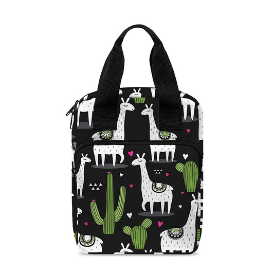 Cactus And Llama Pattern Print Bible Tote Bag