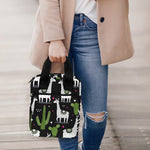 Cactus And Llama Pattern Print Bible Tote Bag