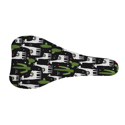 Cactus And Llama Pattern Print Bicycle Seat Cover
