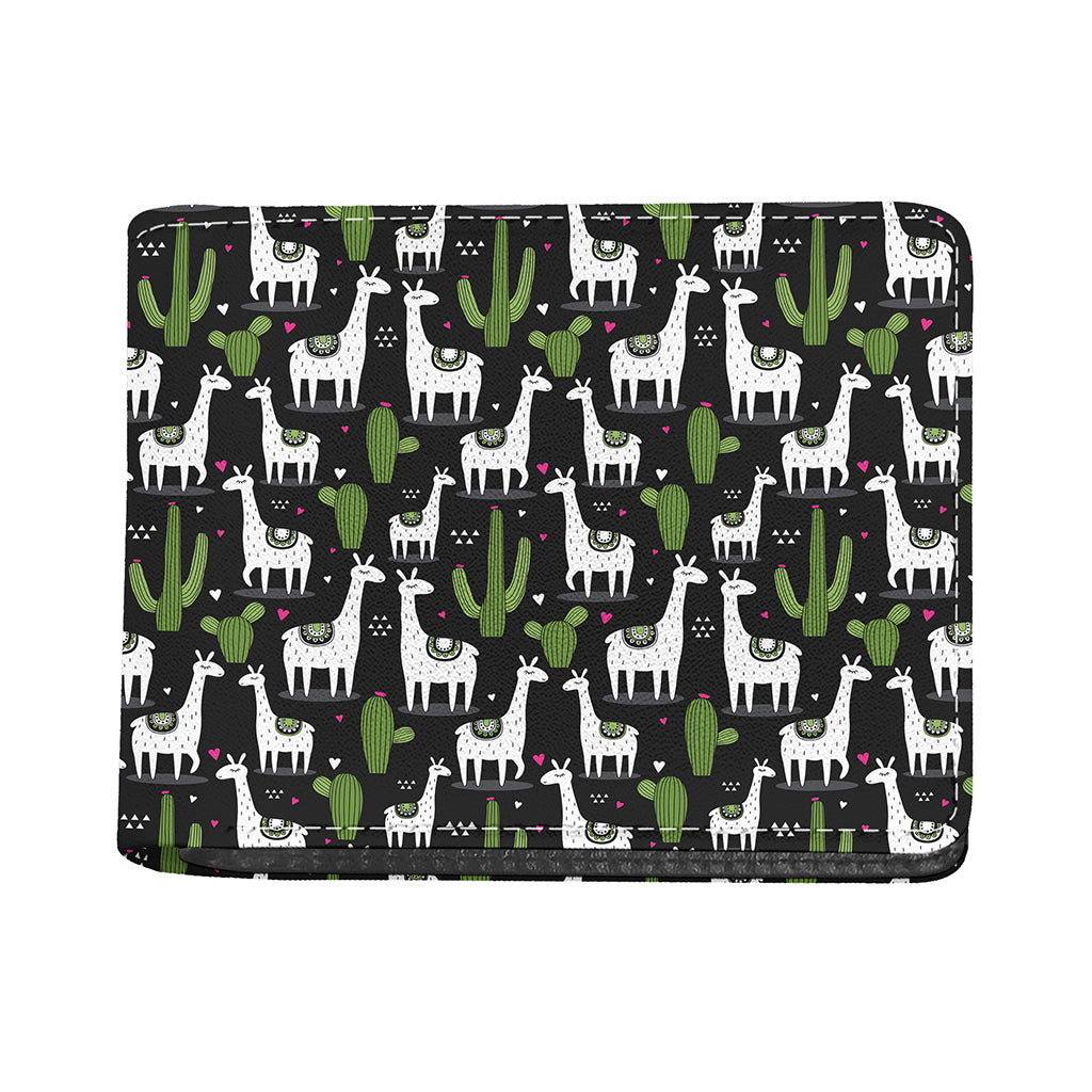 Cactus And Llama Pattern Print Bifold Wallet