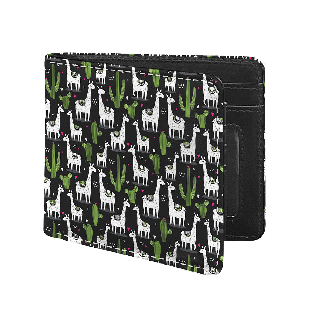 Cactus And Llama Pattern Print Bifold Wallet