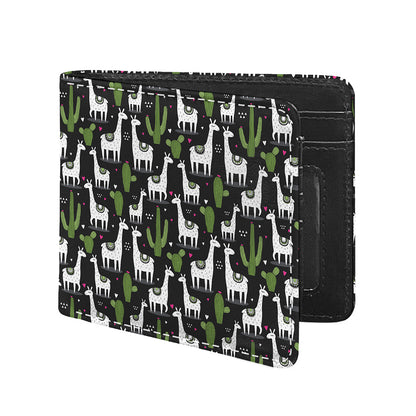 Cactus And Llama Pattern Print Bifold Wallet
