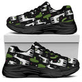 Cactus And Llama Pattern Print Black Chunky Shoes