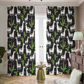 Cactus And Llama Pattern Print Dimout Pencil Pleat Curtains