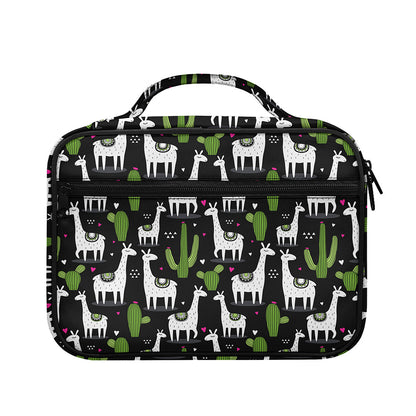 Cactus And Llama Pattern Print Briefcase Bible Bag