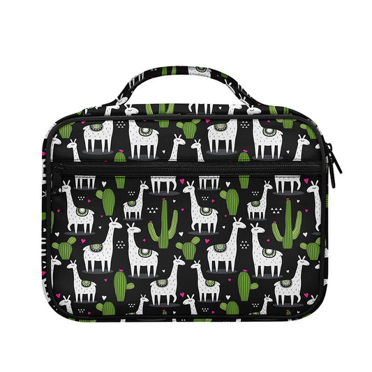 Cactus And Llama Pattern Print Briefcase Bible Bag
