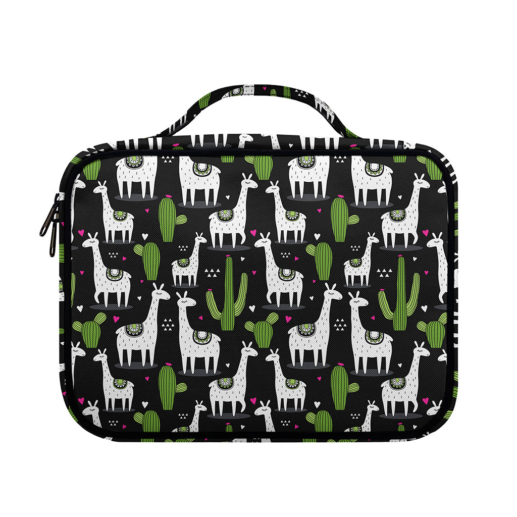Cactus And Llama Pattern Print Briefcase Bible Bag