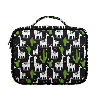 Cactus And Llama Pattern Print Briefcase Bible Bag