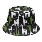 Cactus And Llama Pattern Print Bucket Hat