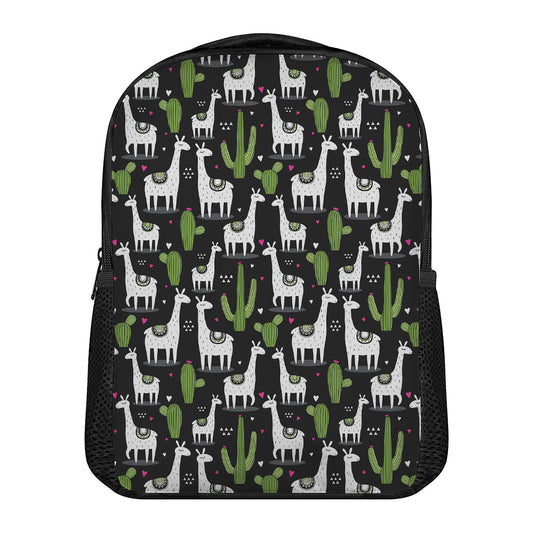 Cactus And Llama Pattern Print Casual Backpack