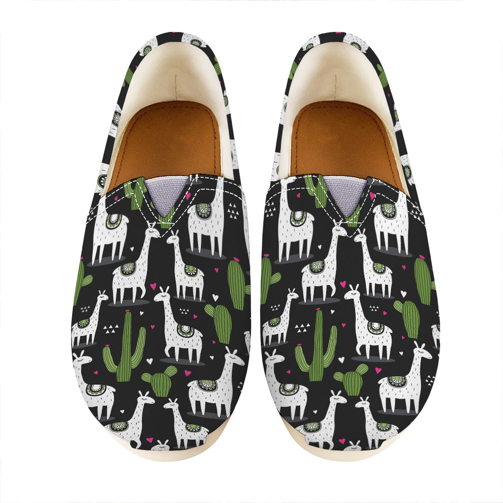 Cactus And Llama Pattern Print Casual Shoes