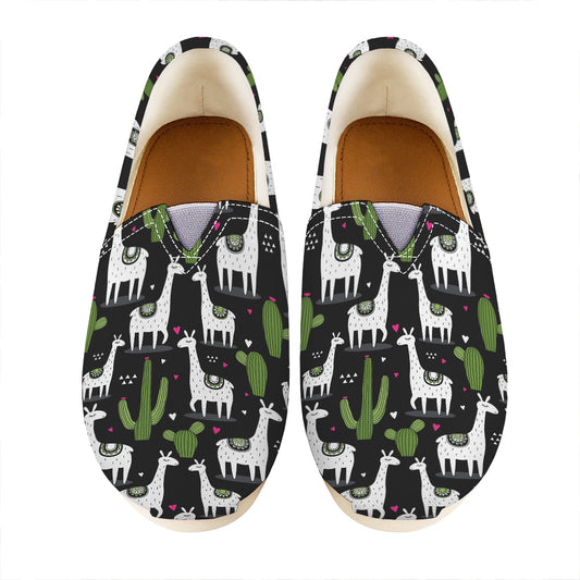 Cactus And Llama Pattern Print Casual Shoes