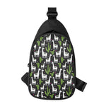 Cactus And Llama Pattern Print Chest Bag