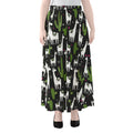 Cactus And Llama Pattern Print Chiffon Maxi Skirt