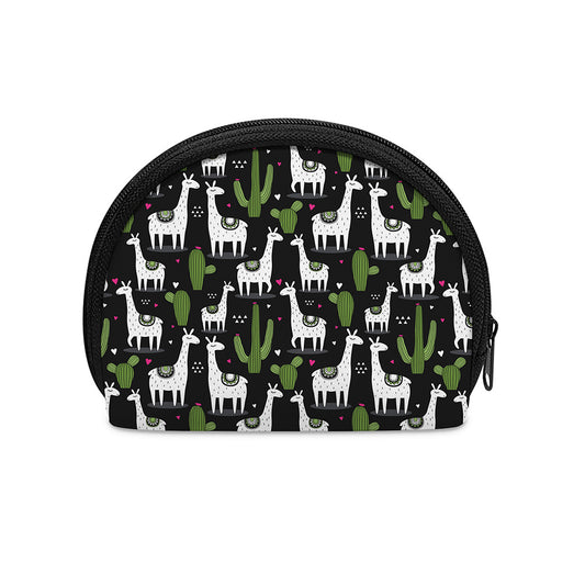 Cactus And Llama Pattern Print Coin Purse
