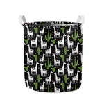Cactus And Llama Pattern Print Collapsible Laundry Basket