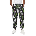 Cactus And Llama Pattern Print Cotton Pants