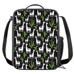 Cactus And Llama Pattern Print Crossbody Lunch Bag