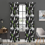 Cactus And Llama Pattern Print Curtain