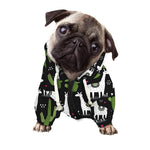 Cactus And Llama Pattern Print Dog Zip Up Hoodie