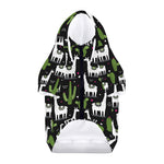 Cactus And Llama Pattern Print Dog Zip Up Hoodie