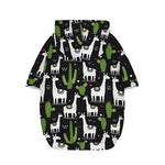 Cactus And Llama Pattern Print Dog Zip Up Hoodie