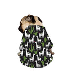 Cactus And Llama Pattern Print Dog Zip Up Jacket