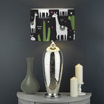 Cactus And Llama Pattern Print Drum Lamp Shade