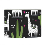 Cactus And Llama Pattern Print Drum Lamp Shade
