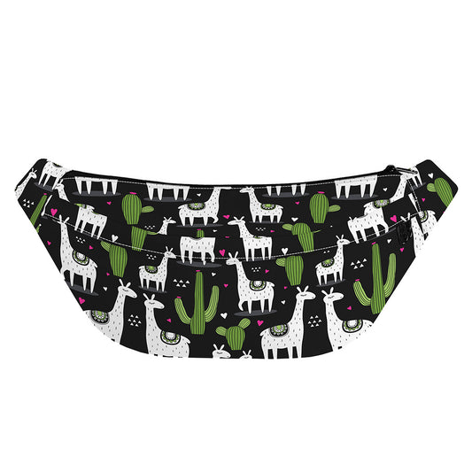 Cactus And Llama Pattern Print Fanny Pack