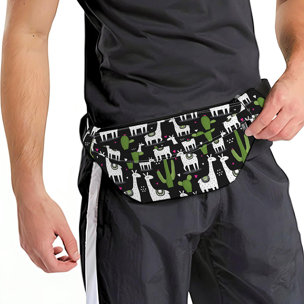 Cactus And Llama Pattern Print Fanny Pack