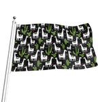 Cactus And Llama Pattern Print Flag