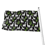 Cactus And Llama Pattern Print Flag